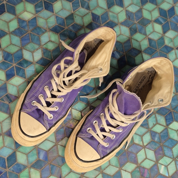 💘 Converse Purple High-Top Sneakers Mens 8 - Picture 3 of 13